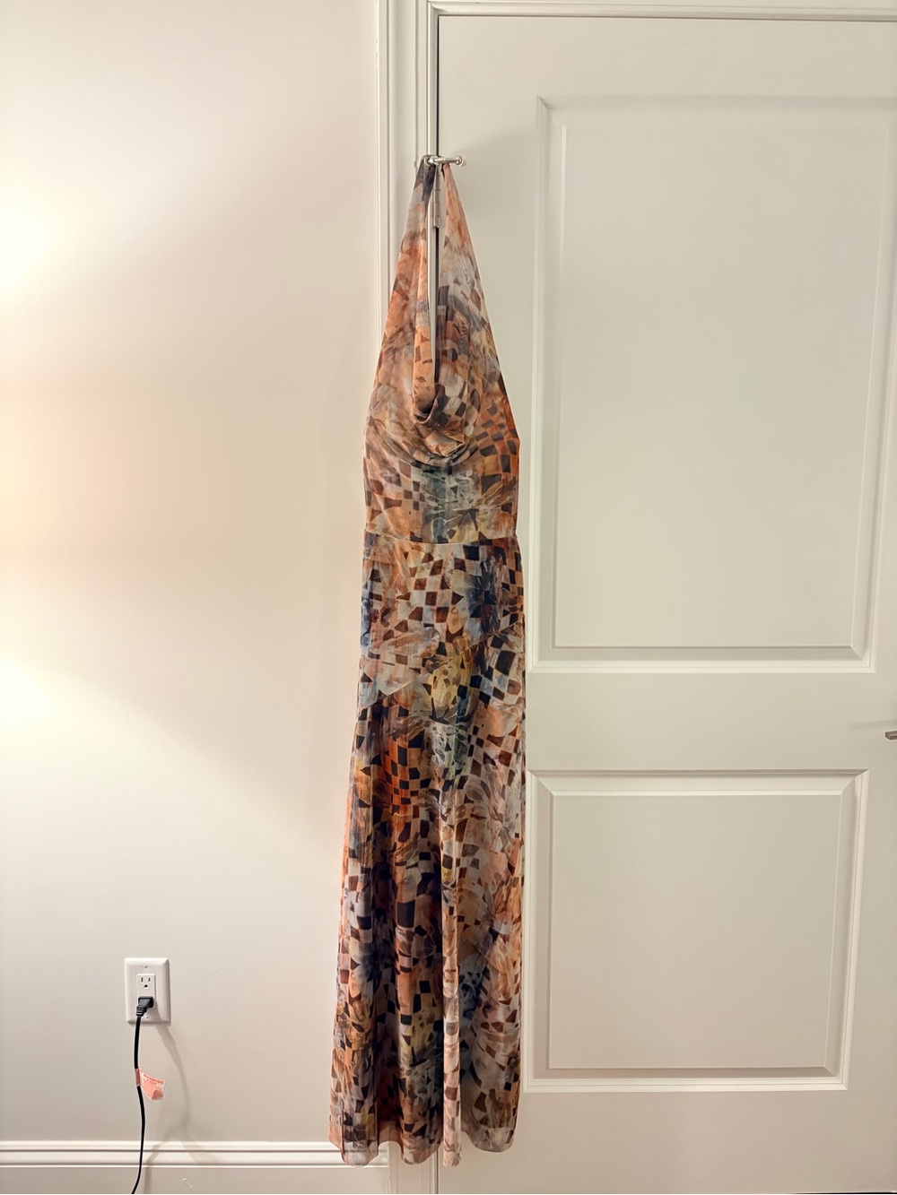 Vici Multi-Color Mosaic Halter Maxi Dress